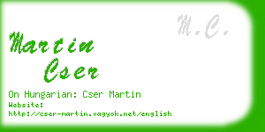 martin cser business card
